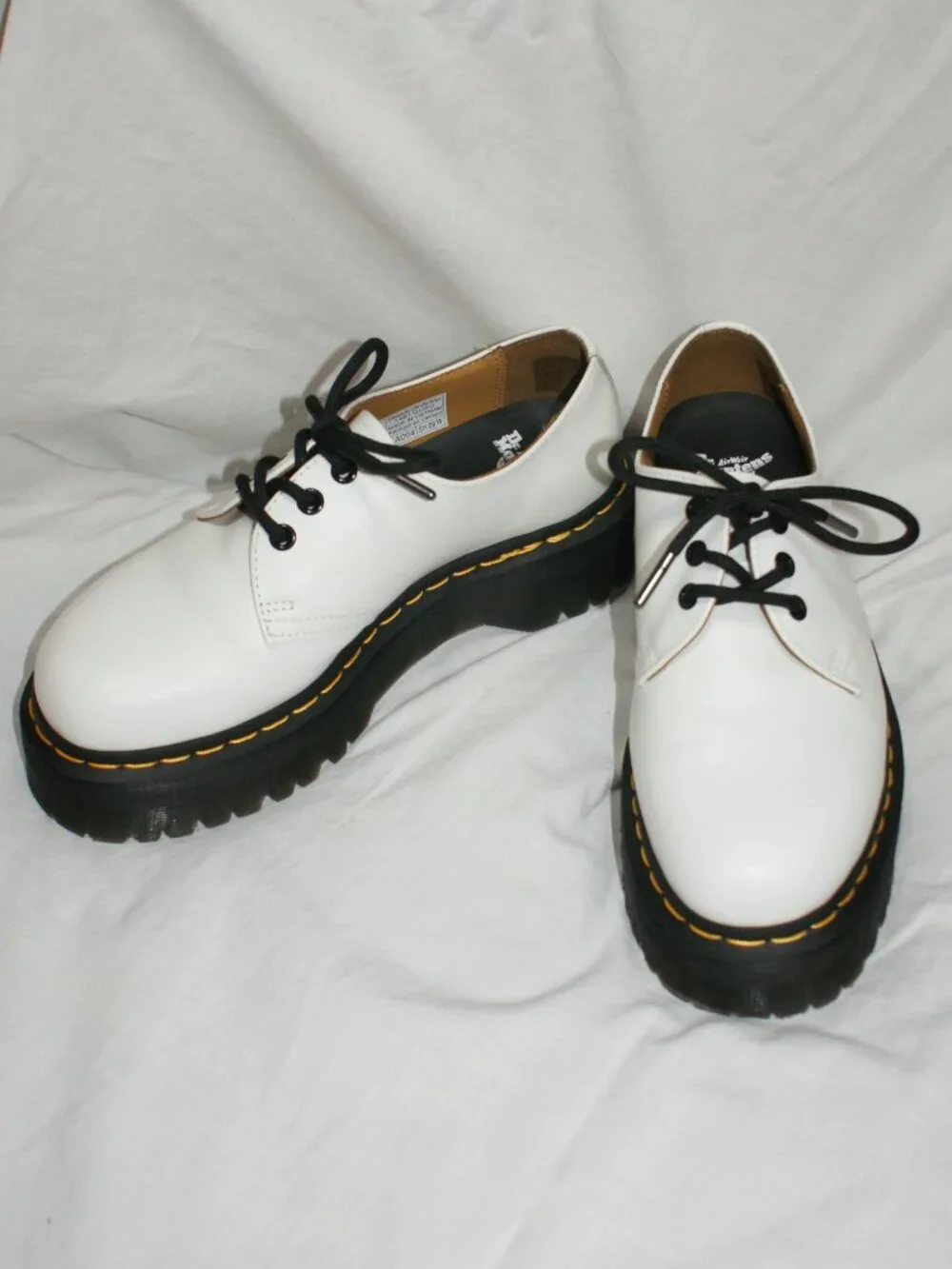 Dr. Martens 1461 Smooth White Leather Platform Women's Size 8 NWOB